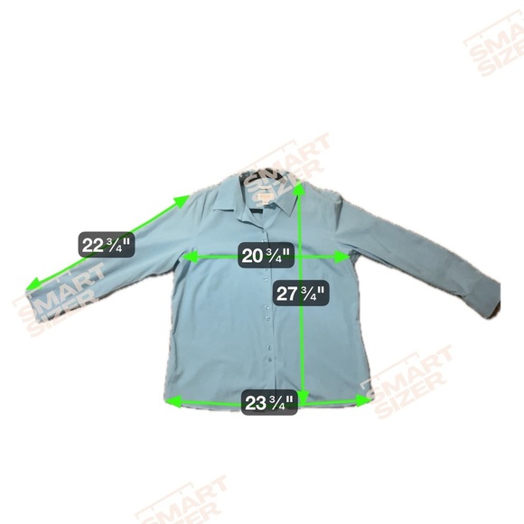 Talbots Blue Button Down Shirt wrinkle resistant stretch size 14 (N122) - Picture 7 of 7